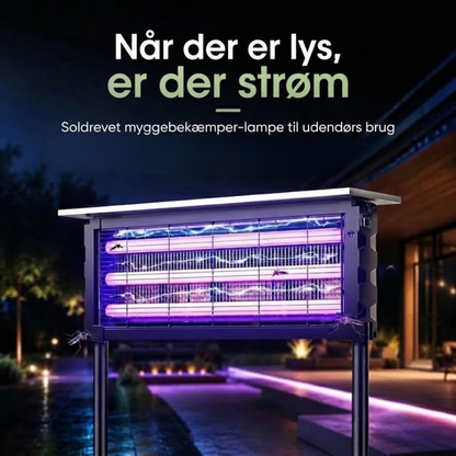 Solcelle Myggelampe XXL - Tre UV-rør - Inde Ude Dobbelt Opladning
