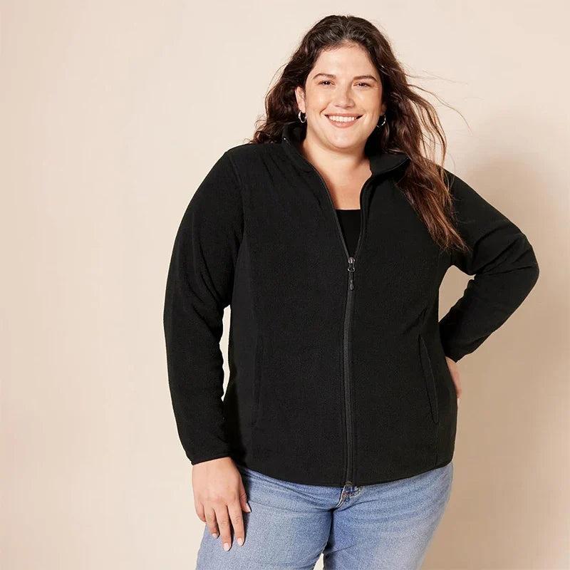 Fleece jakke dame sammenlagt og pakket sammen