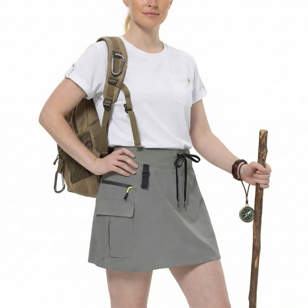 Dame Cargo Skort – Høj Talje – Indbygget Indershorts- 3 Pak