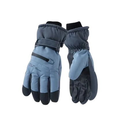Skihandsker i beige set fra siden