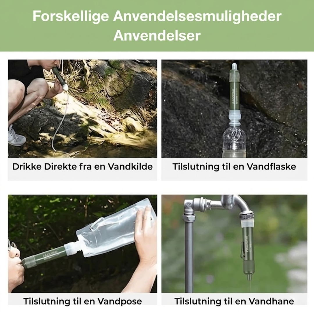 Vandfilter til Camping & Survival 4000L – Bærbart Nødvandfilter