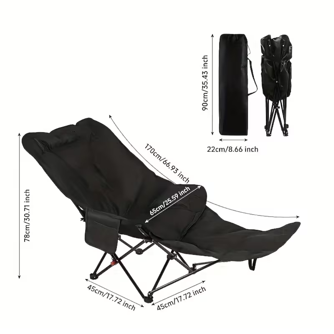 Justerbar Relaxstol – Sammenklappelig – Med Fodstøtte