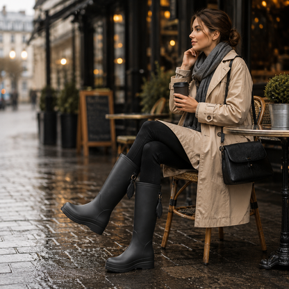 Gummistøvler Dame Halvhøje - Vandtætte Slip-on i PVC