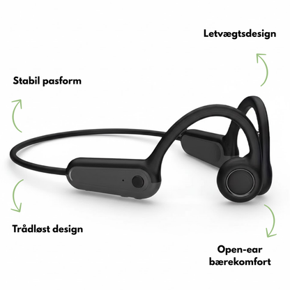 Open-ear sportshøretelefoner – knogleledning – lang batteritid