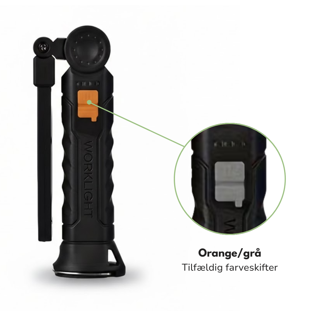 Genopladelig arbejdslampe – USB-C – magnetisk håndfri brug