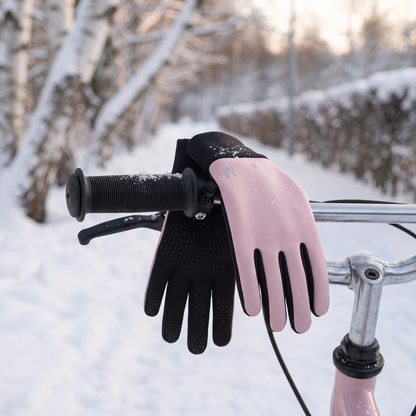 Vinterhandsker børn i blå på cykelstyr