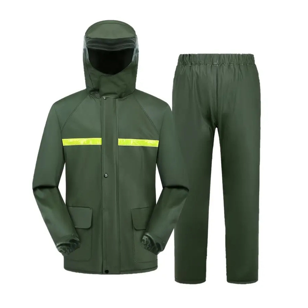 Herre Regnsæt – Vandtæt Jakke – Med Hætte og Bukser