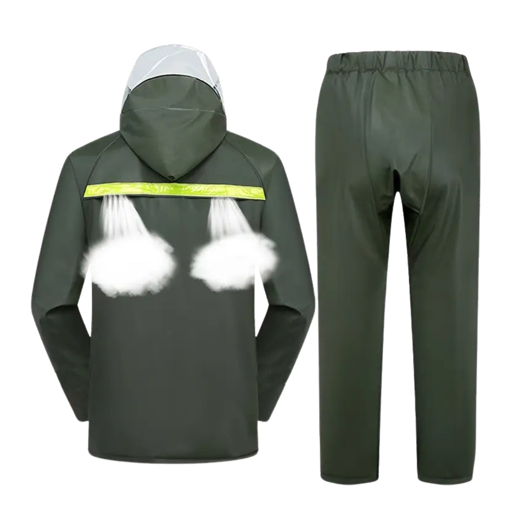 Herre Regnsæt – Vandtæt Jakke – Med Hætte og Bukser