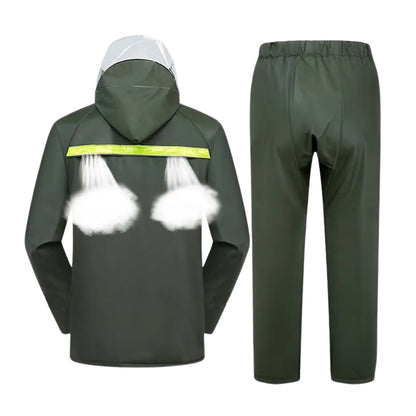 Herre Regnsæt – Vandtæt Jakke – Med Hætte og Bukser