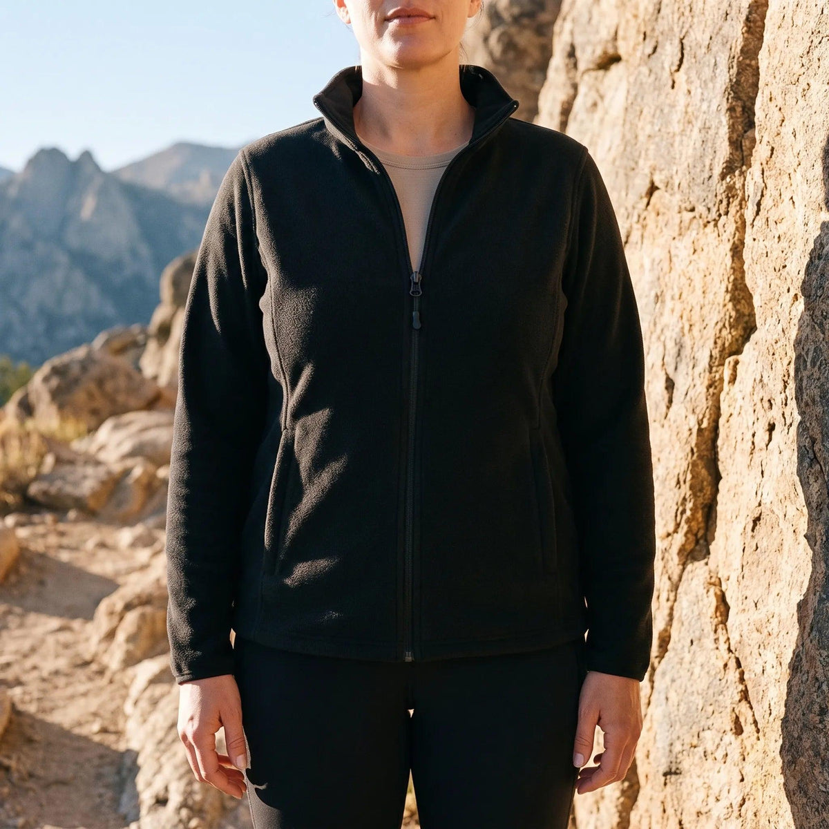 Overgangsjakke dame dobbeltbørstet fleece, billede 4