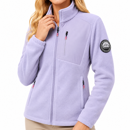Fleece jakke dame med to sidelommer