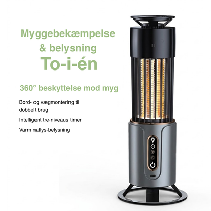 Elektrisk myggelampe UV – LED insektlampe, genopladelig til inde og ude