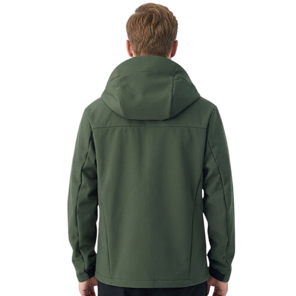 Softshell jakke herre i brun set bagfra
