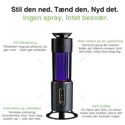 Elektrisk myggelampe UV – LED insektlampe, genopladelig til inde og ude