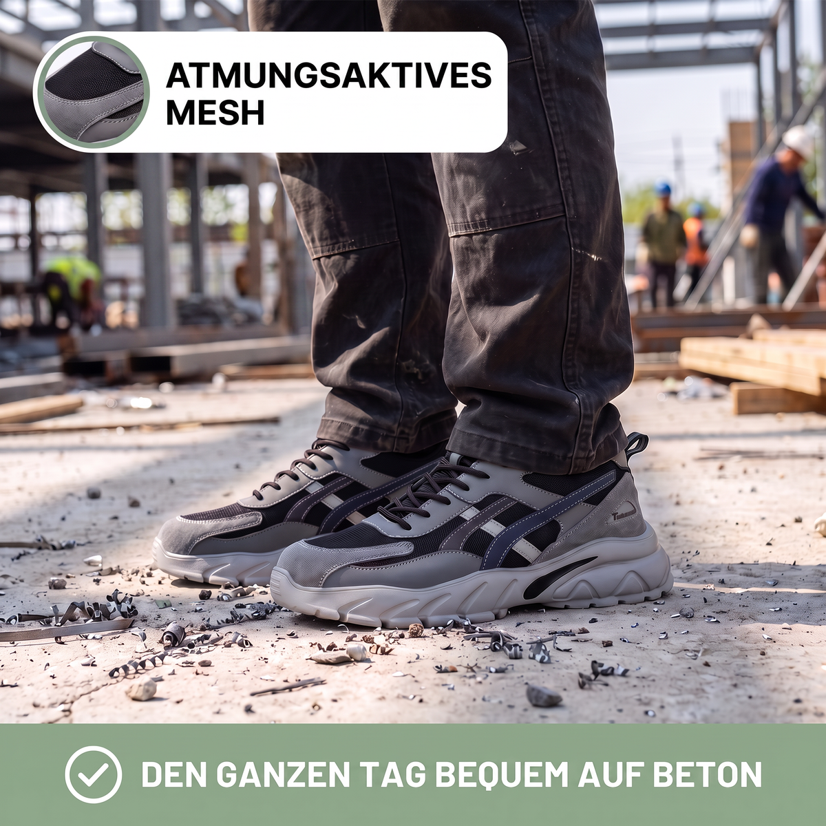 Arbejdssko herre på byggeplads