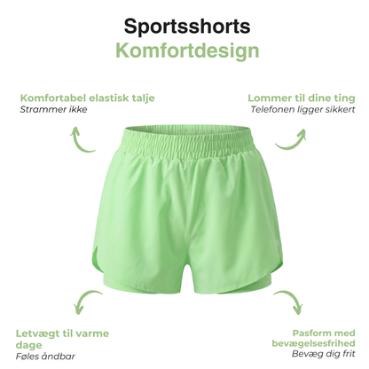 Dame Sportsshorts – Elastisk Talje – Med Lommer