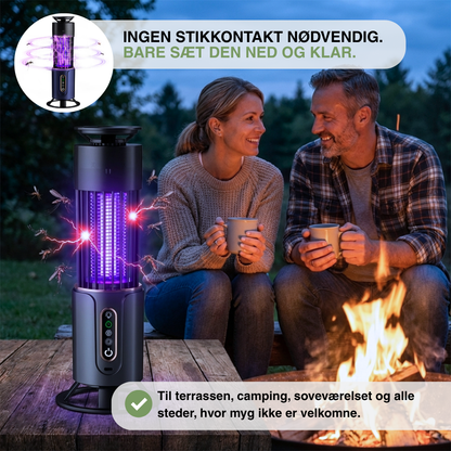 Elektrisk myggelampe UV – LED insektlampe, genopladelig til inde og ude