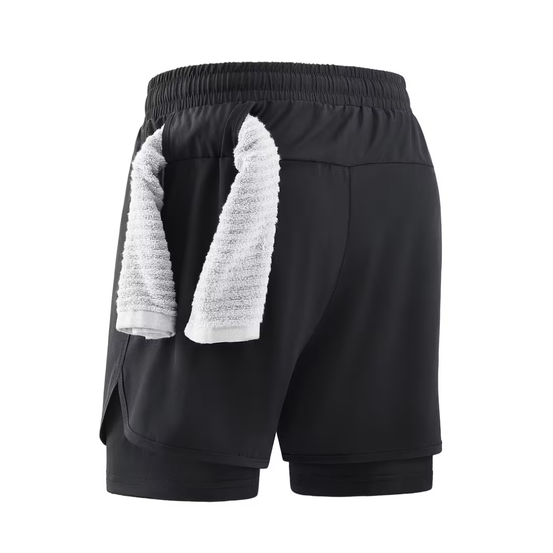 Herre 2-i-1 sportshorts – hurtigttørrende & komfortable