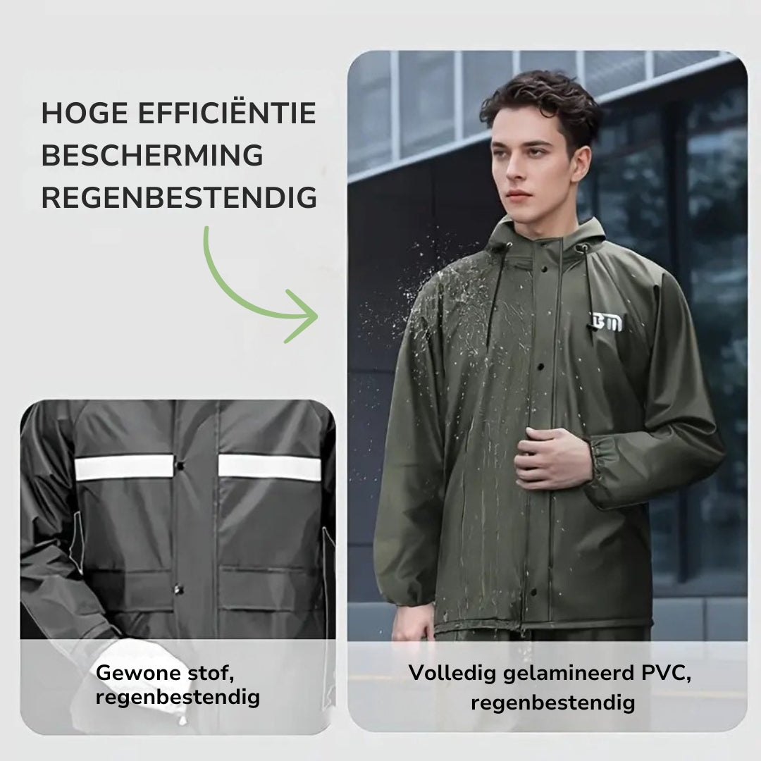 Herre Regnsæt – Vandtæt Jakke – Med Hætte Sæt