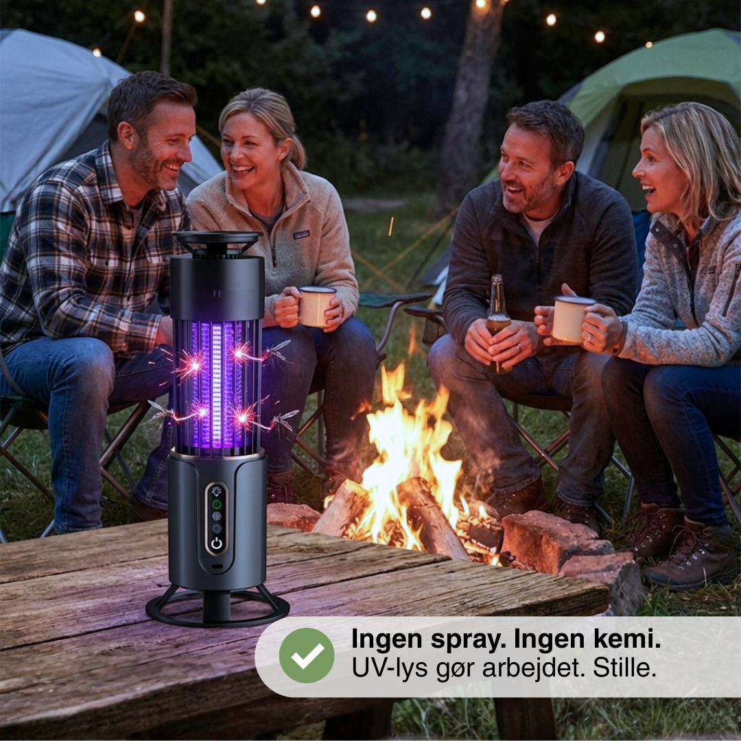Elektrisk myggelampe UV – LED insektlampe, genopladelig til inde og ude