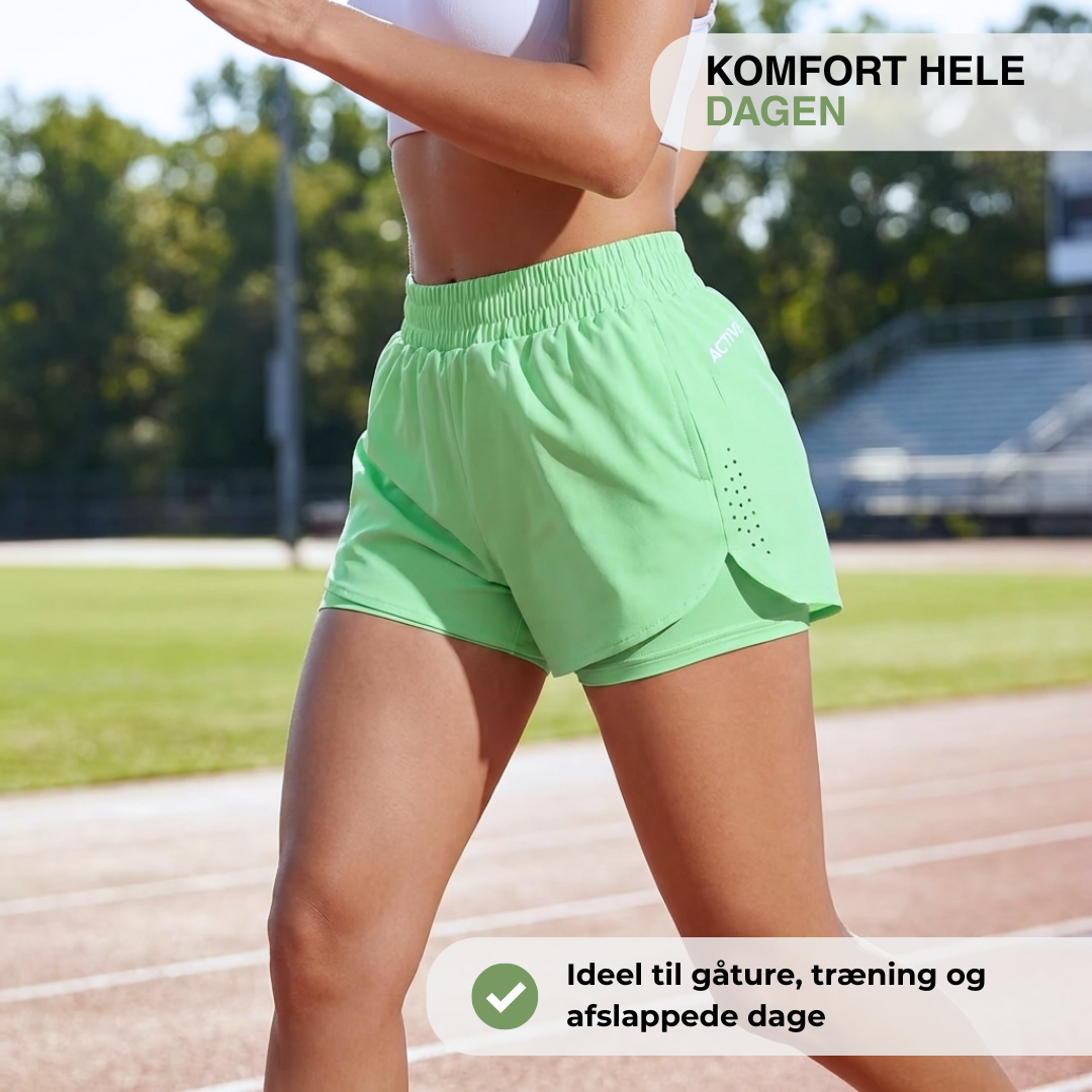 Dame Sportsshorts – Elastisk Talje – Med Lommer