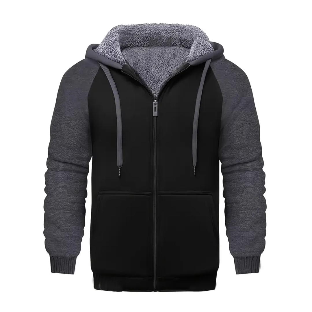 Herre foret hoodie – sherpa-foring – efterår/vinter