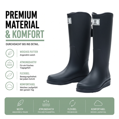 Gummistøvler Dame Halvhøje - Vandtætte Slip-on i PVC