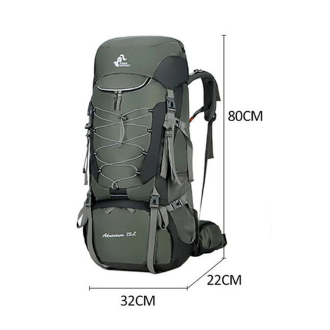 OutdoorHaven Trekkingrygsæk 75L - Vandtæt & Multifunktionel