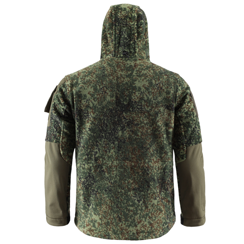 Fleecejakke herre i cp-camouflage i skumring