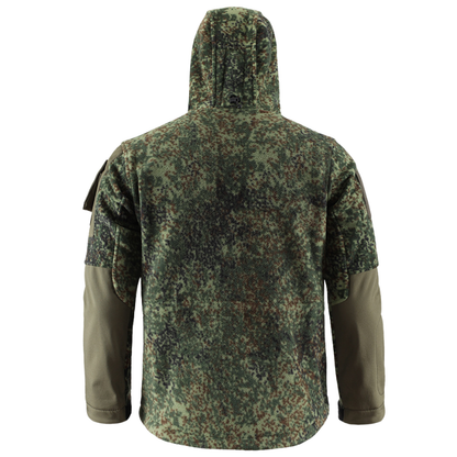 Fleecejakke herre i cp-camouflage i skumring