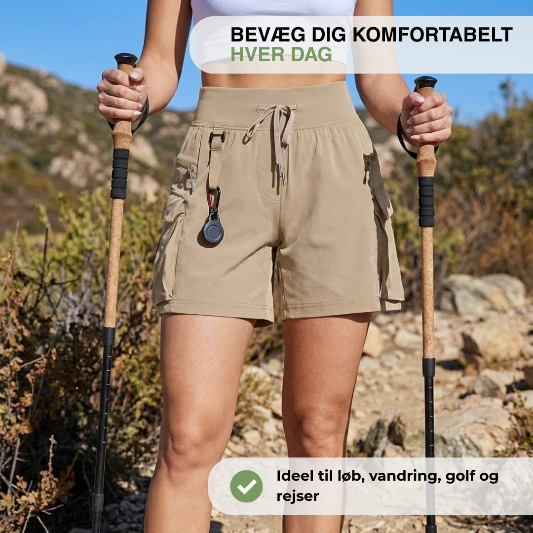 Dame Sportsshorts – Letvægt – Med Lynlåslommer & Snøre
