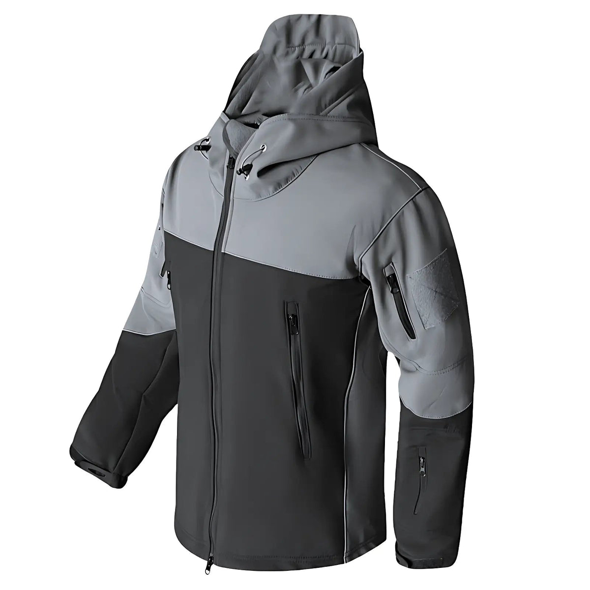 Softshell jakke herre detalje af fleecefor