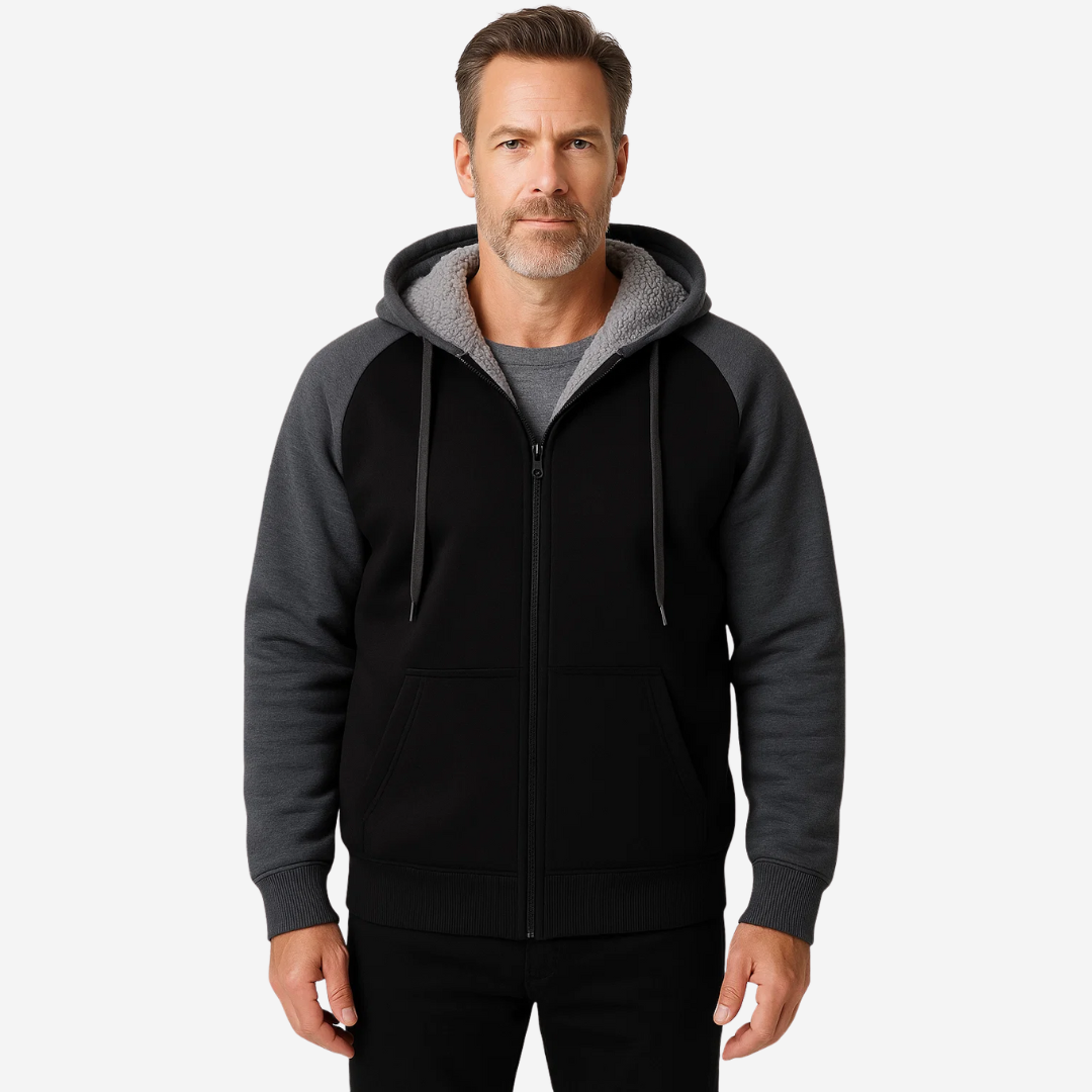 Herre foret hoodie – sherpa-foring – efterår/vinter