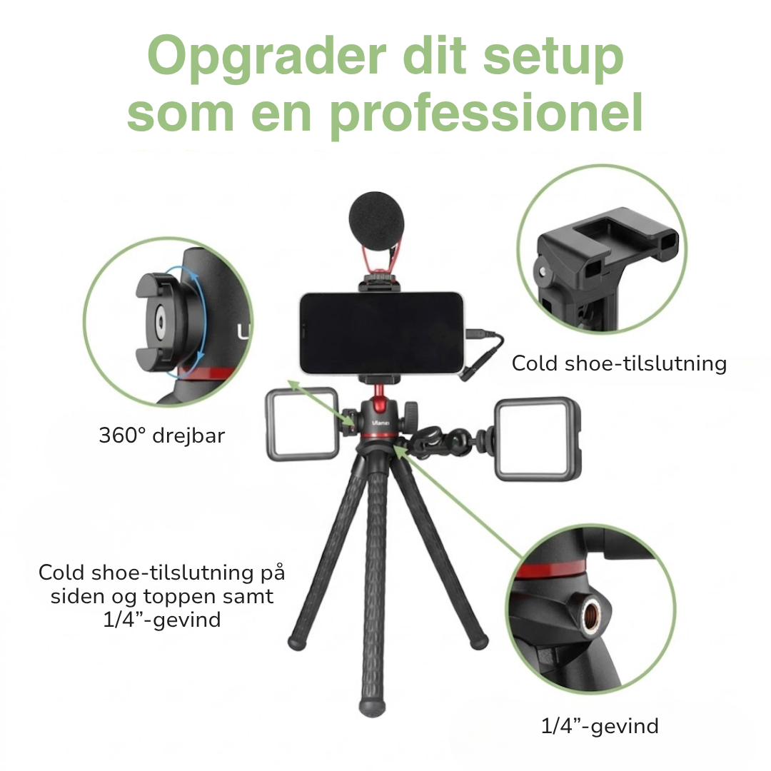 Fleksibelt octopus-stativ – til telefon og kamera – gorilla-stativ