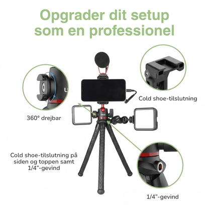 Fleksibelt octopus-stativ – til telefon og kamera – gorilla-stativ
