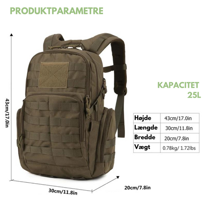 Taktisk rygsæk 25L - Vandafvisende - MOLLE-system