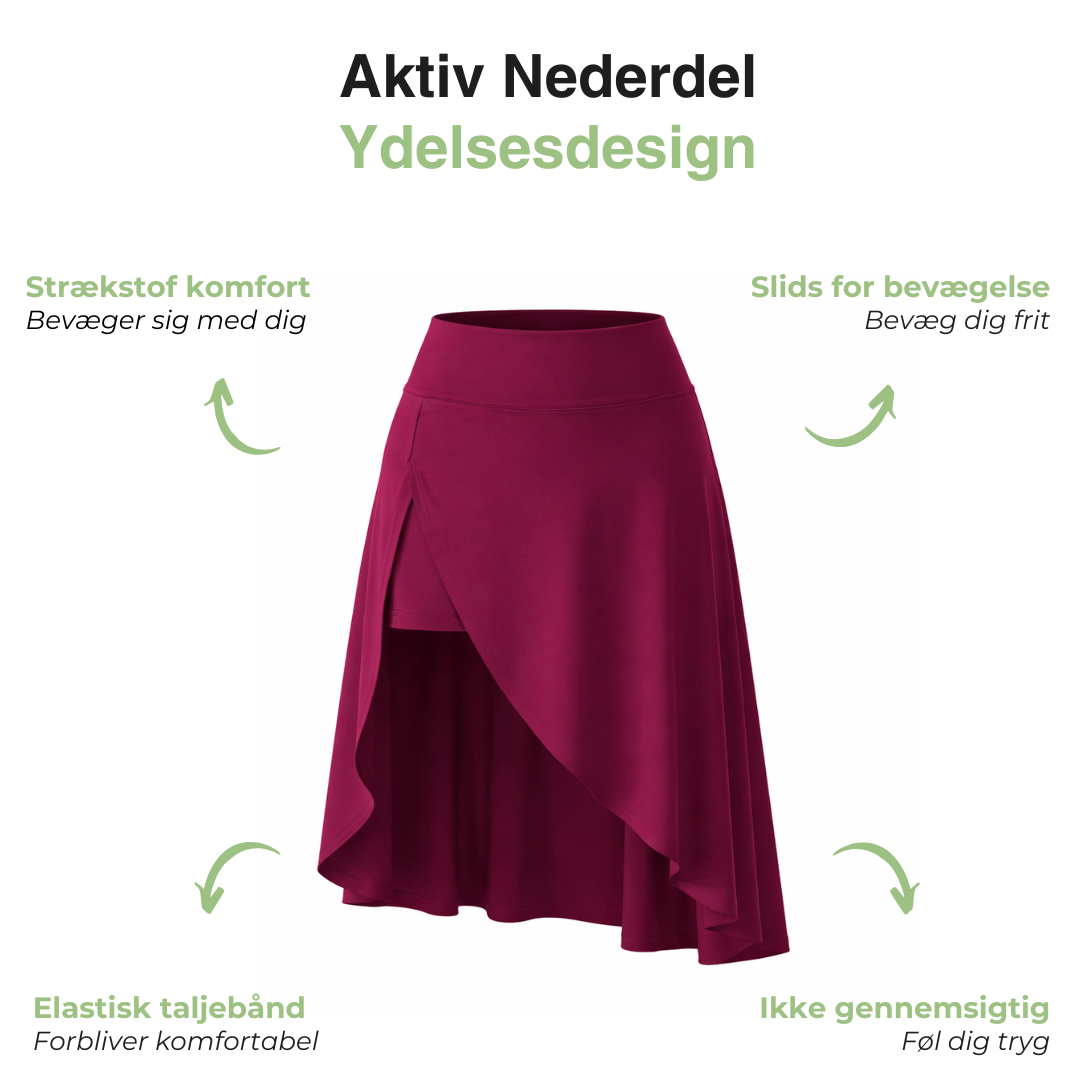 Dame Sportsnederdel – Asymmetrisk – Med Slids