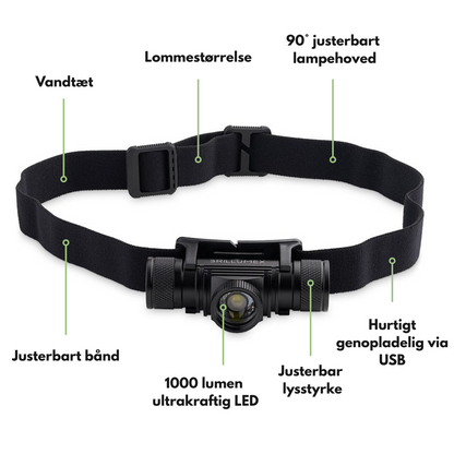 Kraftig Pandelygte – Ultrabright LED & Lang Batterilevetid