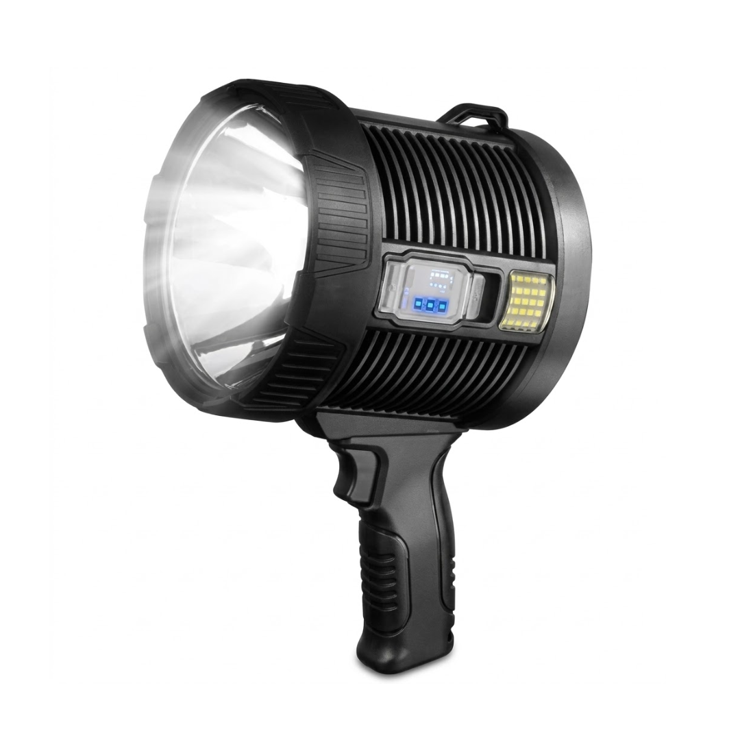 LED Søgelygte 900000 Lumen – Solcelle USB 10000mAh Powerbank – Genopladelig