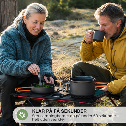 Campingbord i Letvægtsaluminium – Bærbart – med Kopholdere