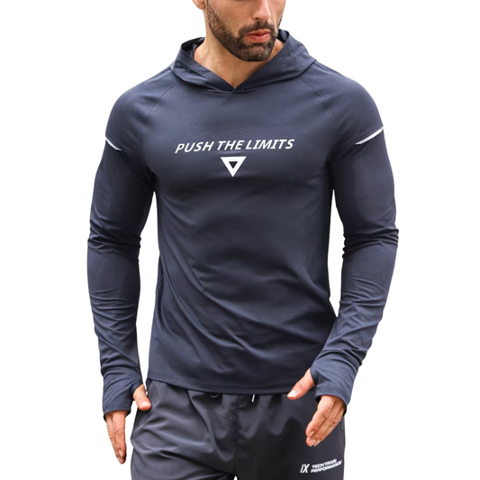 Herre reflekterende sportshoodie – slim fit – langærmet