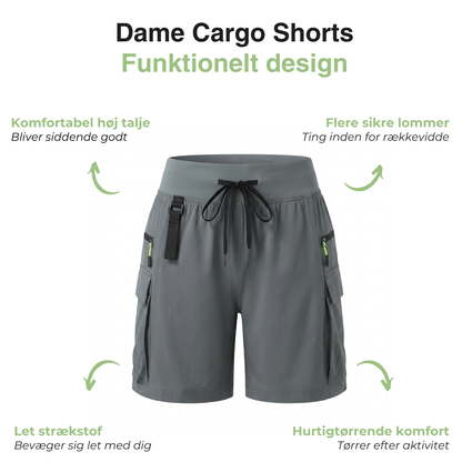 Dame High Waist Cargo Shorts – Flere Lommer – Outdoor & Sport