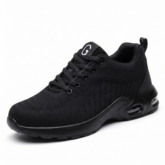 Sikkerhedssko sneaker med stålsnude, sort
