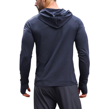 Herre reflekterende sportshoodie – slim fit – langærmet