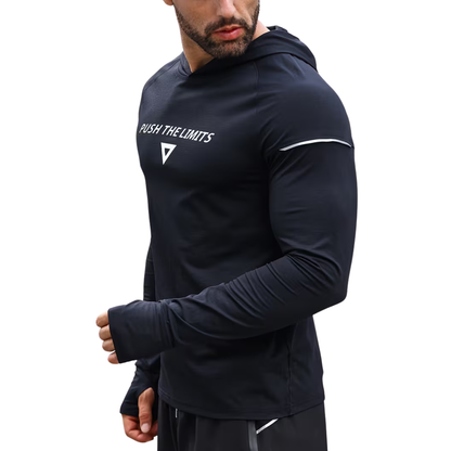 Herre reflekterende sportshoodie – slim fit – langærmet