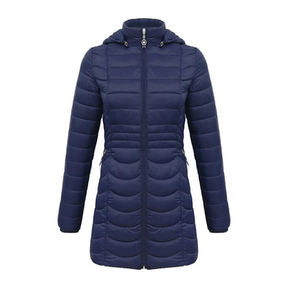 Parka jakke dame med lynlås og sidelommer