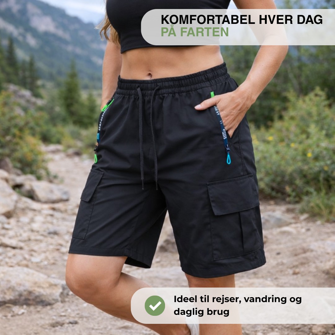 Dame Casual Sommer Shorts – Snøre i Taljen – Flere Lommer