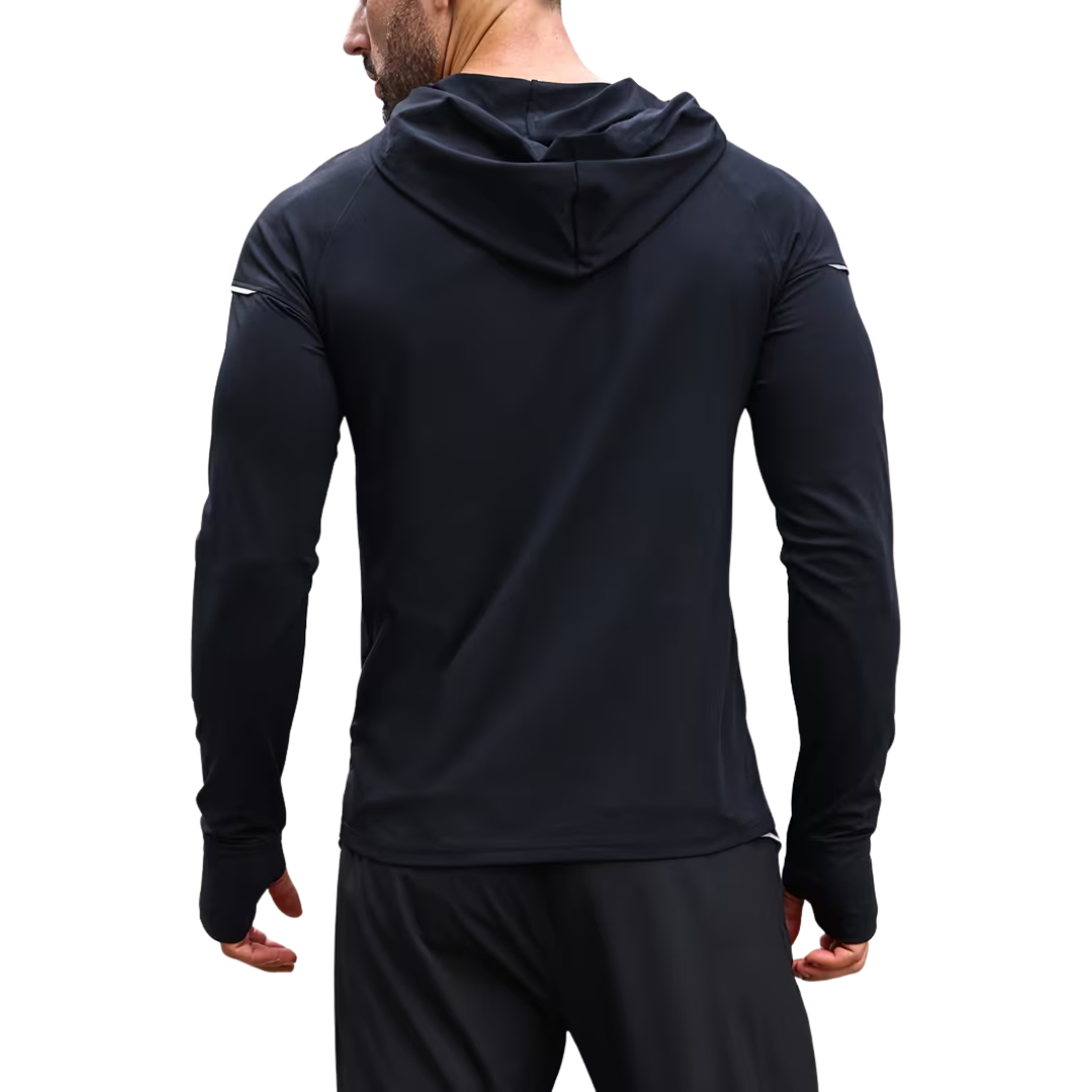 Herre reflekterende sportshoodie – slim fit – langærmet