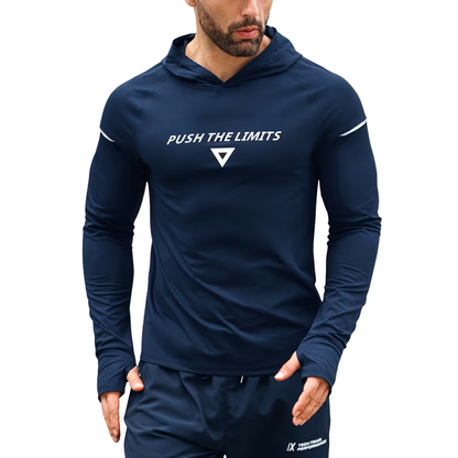 Herre reflekterende sportshoodie – slim fit – langærmet