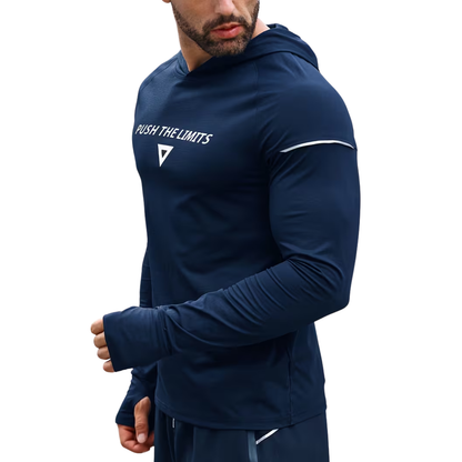 Herre reflekterende sportshoodie – slim fit – langærmet